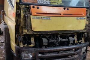 Kecelakaan Truk Boks di Klaten Muatan Frozen Terguling di Jalan Lingkar Selatan