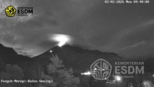 Aktivitas awan panas guguran Gunung Merapi Senin, 2 Februari 2026. (BPPTKG) 