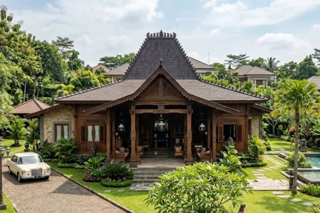 Kayu jati rumah Joglo disebut makin tua makin kuat, apakah benar? Simak fakta ilmiah tentang usia, kualitas, dan ketahanan kayu tradisional. (AI/KabarJawa)