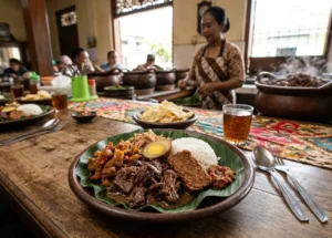 Foto ilustrasi - Gudeg identik dengan Yogyakarta karena sejarah panjang, budaya Jawa, proses memasak, dan cita rasanya yang manis serta kaya rempah. (AI/KabarJawa)