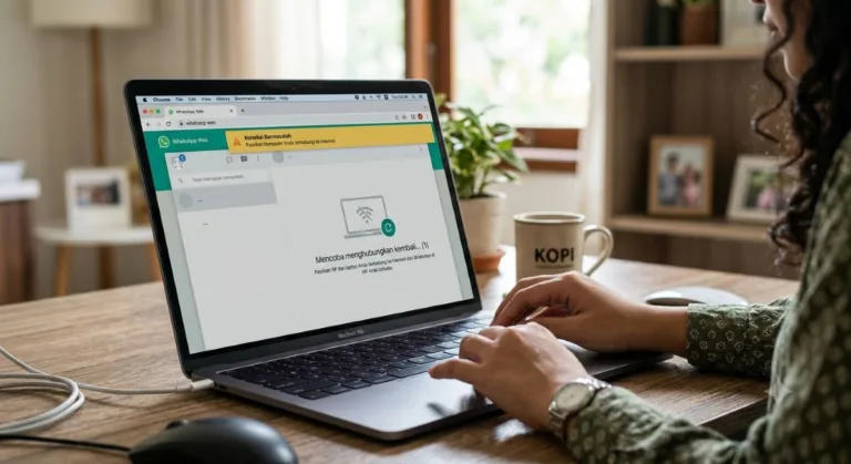 Foto ilustrasi WhatsApp Web error. (Gemini AI)