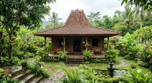 Kenapa rumah joglo sejuk? Ini rahasia arsitektur tradisional Jawa dalam mengatur udara, panas, ventilasi, dan kenyamanan alami. (AI Gemini)