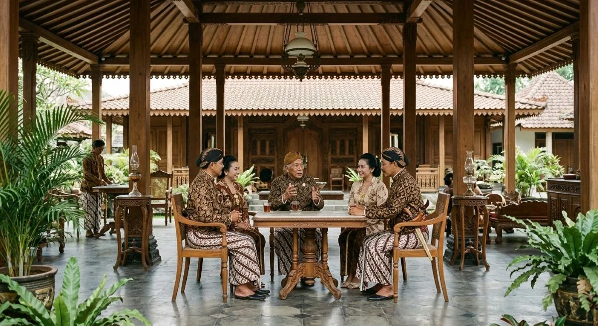 Ilustrasi rumah joglo. Mengapa Rumah Joglo Menjadi Simbol Status Sosial di Tanah Jawa Zaman Dahulu? Ini Alasan dan Sejarahnya (AI/KabarJawa)