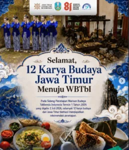 12 budaya Jawa Timur diusulkan menjadi WBTb Indonesia 2026, mulai Soto Lamongan, Sego Gegog hingga Boso Walikan Malangan. (Instagram.com/jatimpemprov)