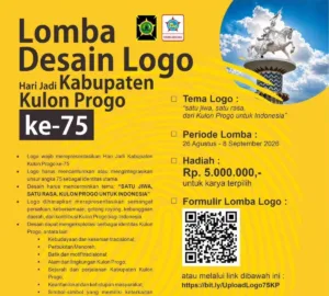 Pemkab Kulon Progo membuka lomba desain logo Hari Jadi ke-75 dengan hadiah Rp5 juta dan pendaftaran gratis bagi masyarakat.