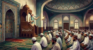 Ilustrasi khutbah Jumat. (Gemini AI)
