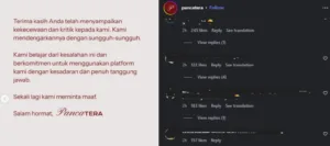 Pancatera dan In Her View minta maaf usai kehadiran host di Istana Merdeka memicu kritik soal independensi podcast. (Foto: tangkap layar instagram/