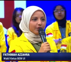 Biodata Fathimah Azzahra BEM UI: jurusan, umur, asal, alumni SMA, orang tua, rekam jejak organisasi, dan akun media sosial.