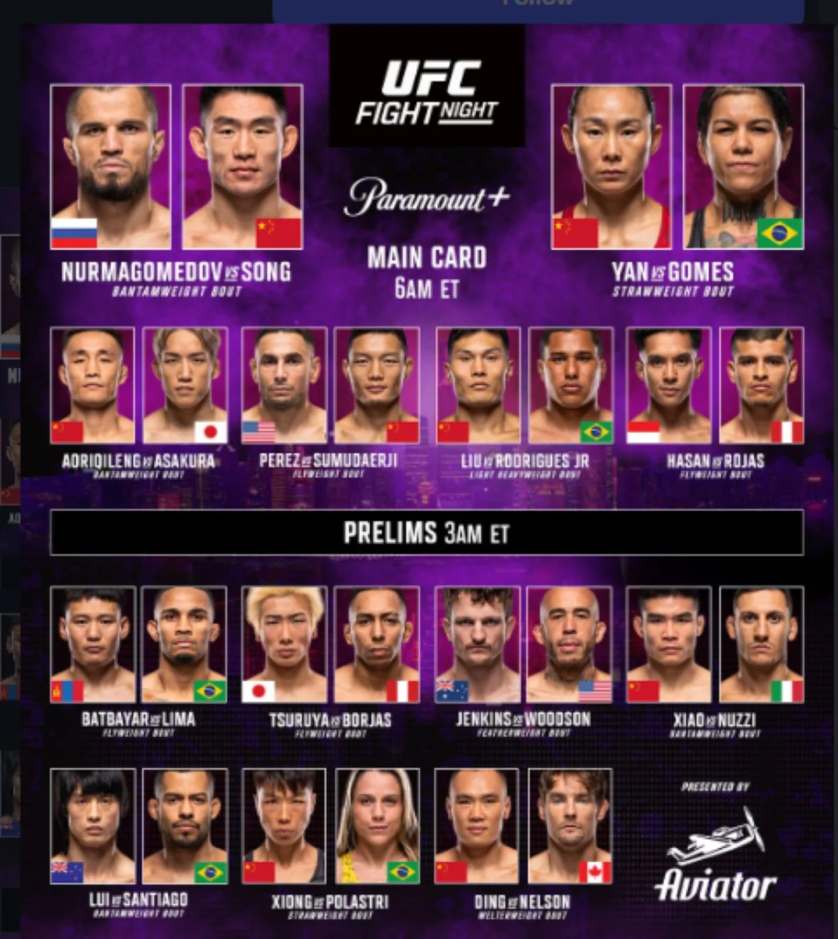 Link nonton Bilal Hasan vs Nilson Rojas di UFC Shanghai 2026, lengkap dengan jam tayang dan daftar fight card 29 Agustus. (Foto instagram/UFC)