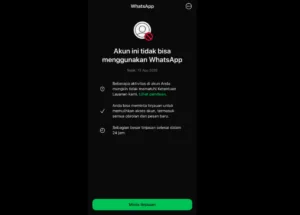 Akun ini tidak bisa menggunakan WhatsApp artinya akun diblokir. Simak penyebab WA tidak bisa dibuka dan cara mengatasinya.
