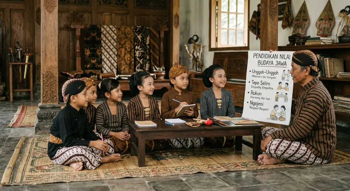 Kenali 10 nilai pendidikan dalam budaya Jawa yang bisa diajarkan kepada anak, lengkap dengan contoh penerapannya sehari-hari. (AI)