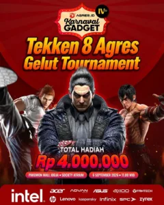 Turnamen Tekken 8 Agres di Pakuwon Mall Jogja berhadiah Rp4 juta. Simak jadwal, syarat, aturan, dan cara daftar gratis.