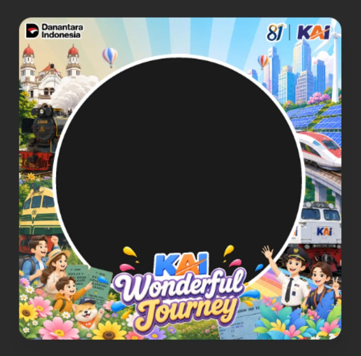 Link Twibbon HUT ke-81 KAI 2026 gratis dengan desain terbaru. Simak sejarah Hari Kereta Api Nasional dan cara memasangnya di sini. (Twibbonize)