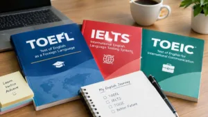 Sertifikat TOEFL, IELTS, dan TOEIC untuk rekrutmen KAI. Simak jenis tes, skor minimal, perbedaan, dan kisaran biaya tesnya. (Foto ilustrasi AI)