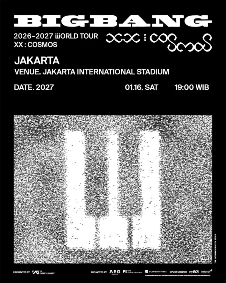 Link war tiket BIGBANG Jakarta 2027, jadwal presale, harga semua kategori, dan cara membeli tiket resmi konser di JIS. (instagram/pkentertainment.id)