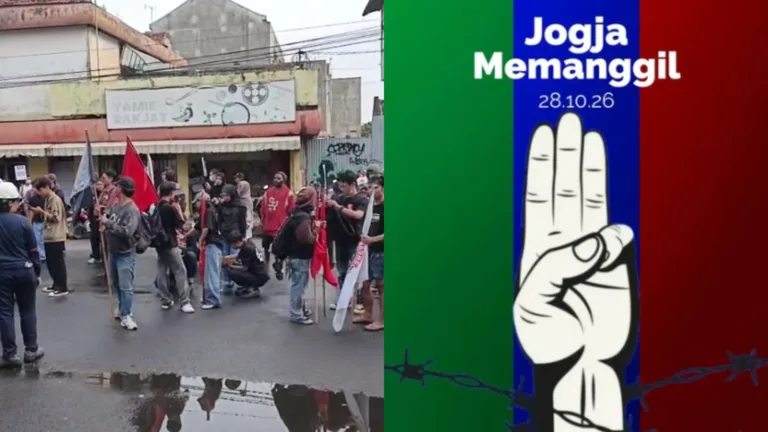 Arti Poster Tiga Jari Warna Hijau Biru Merah Demo Jogja Hari Ini