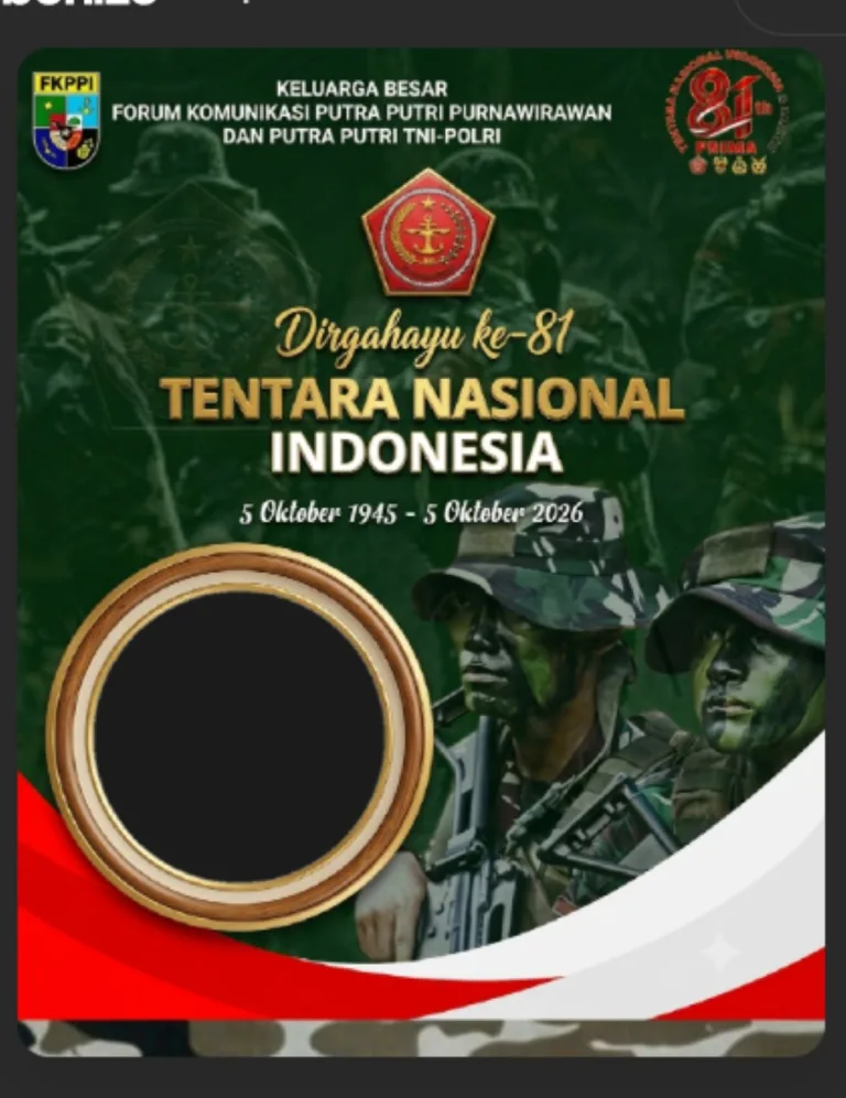 Link Twibbon HUT ke-81 TNI 2026 desain terbaru dan estetik. Simak cara pasang foto dan bagikan ke media sosial. (Pixabay)