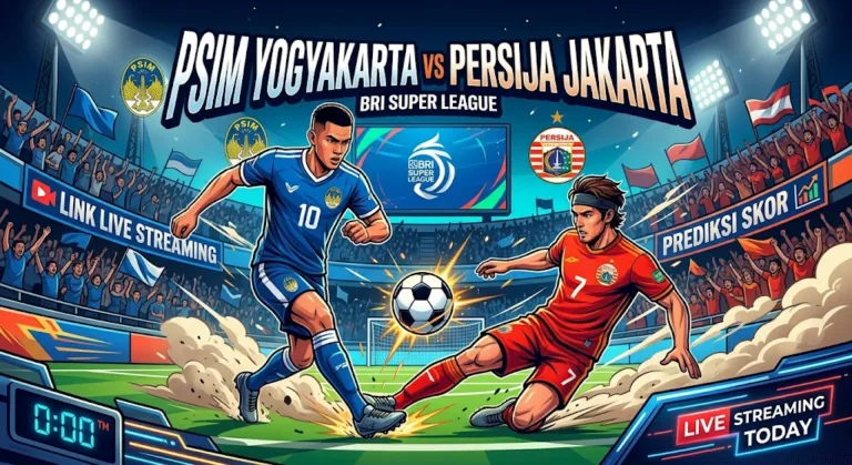 Link live streaming PSIM vs Persija di BRI Super League hari ini, 10 Oktober 2026, pukul 15.30 WIB, lengkap dengan prediksi skor. (AI)