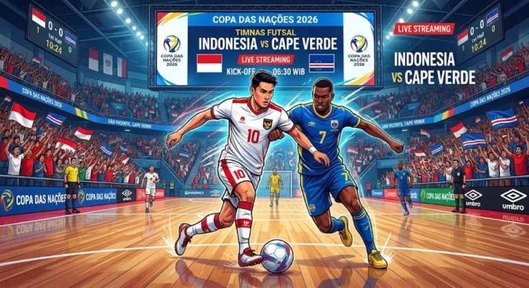 Ilustrasi - Info link live streaming Timnas Futsal Indonesia vs Cape Verde Copa dan Nacoes 2026, lengkap jadwal, highlight, cara menonton, prediksi skor. (AI)